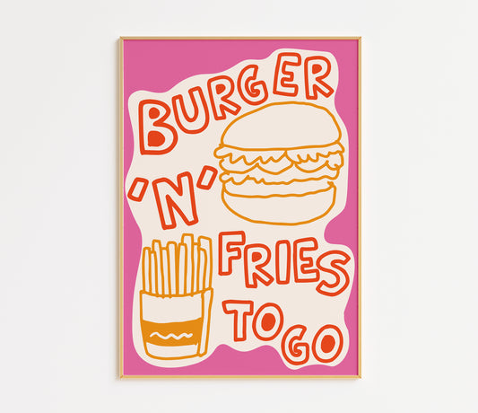 Burger and Fries Print